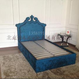 厂家直销欧式实木雕刻双人床，高端别墅样板间家具