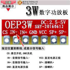 电脑用OEP3W 2.54间距 伴音数字功放板D类超小体积5V寻星仪 差分