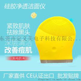 广州厂家批发定制硅胶净透洁面仪 洗脸神器出口标准