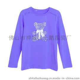 秋冬装中大童女童长袖打底T恤衫蓝紫STQ20140007