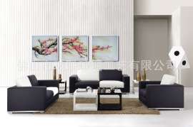 立体雕刻工艺玻璃挂画 现代新中式艺术装饰沙发背景 三联画