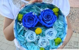 新奇创意生日七夕情人节礼物 永生花保鲜花礼盒 一件代发蓝色情调